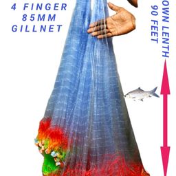purkait fish net PURKAIT Fishnet 4 Finger 85mm GILLNET MUD Sinker, Height 6F, UP Lenght 50F, Down Lenght 90F. image 4