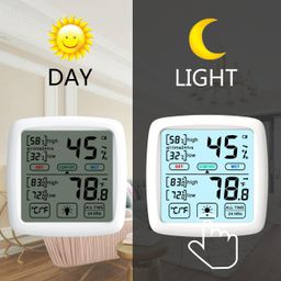 R-TEK Digital Hygrometer and Thermometer with LCD Display and backlight & weather device with Temperature and Humidity Monitoring (White) image 2