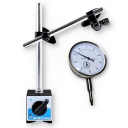 ZIODIC Dial Indicator Gauge, 0-10mm/0.01mm, High Accuracy, Concentricity Measurement, with Flexible Magnetic Stand, Table Scale (Dial Indicator Gauge With Sand) image 1