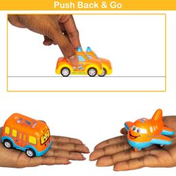 HIGH TRUSTED® Smart Unbreakable Pull Back Vehicles| Push and Go Crawling Toy for Kids & Children, Power Friction Cars for 3+ Years Old Boys|Girls Assorted (Pack of 7) image 4
