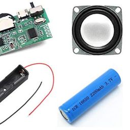 generic ESPtronics DIY Bluetooth Speaker Circuit Module Board for DIY Mini Boom Box 5 watts FM USB Wireless with 2 Inch Spaker, Lithium Battery and Cell Holder image 1