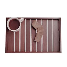 Dime Store Wooden Handmade Serving Tray with Handle Multipurpose Tray | Platters for Serving, Home and Kitchen (Modern) image 2