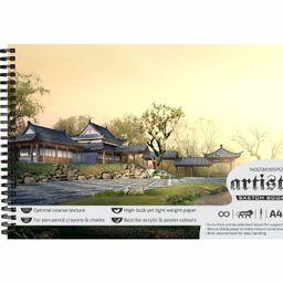 Variety Canvas 50 Sheet A4 Sketchbook Set | Top Spiral-Bound Sketchpad for Artists | Sketching and Drawing Acid Free Paper, for Doodling | Artist Oxfort Sketch Book (A) image 1