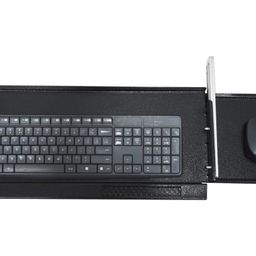 LEPOSE Metal Keyboard Drawer Tray with Mouse Tray and with Heavy Duty Telescopic Channel and Mouse pad (Black)… image 1