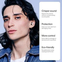 NIKZOL High-Fidelity Ear Plugs for Noise Reduction – Reusable Silicone Earplugs for Concerts, Festivals, DJs, Sleeping, Travel & Studying – 17dB Hearing Protection with Mute Filter – 6 Tips (S/M/L), Black image 4