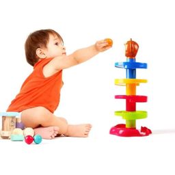 Sukan Tex Ramp Roll Ball Toy with 5 Layer Ball Drop and Roll Swirling Tower for Toddler Rattle Balls Monkey Face at The Top Suitable for Kids (1-3 Year) image 1