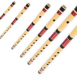 shiv’z muzic Shiv'z Muzic Flutes, Set of 6 medium Budget Bansuri, C, C#, D, D#, E, F with Written Manuals & Bag image 2
