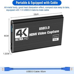 generic ULTRABYTES 4K USB3.0 HDMI Capture Card Video Game Live Broadcast USB3.0 Capture Card HDMI Capture with MICR & HDMI Loop-Out, Support EDIC HDCP 2.2 Work with PS4/PC/OBS/DSLR/Camera image 5
