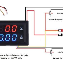 Superb Technologies CT-VA 100V 10A Dc Dual Led Red and Blue Digital Voltmeter Ammeter Monitor Panel image 4