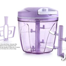 Somunita Plastic 2 in 1 Vegetable Fruit Nut Onion Handy Chopper, Meat Grinder Mixer Food Processor Slicer Shredder Salad Maker Tools (900ml, XL, Multicolour) image 5