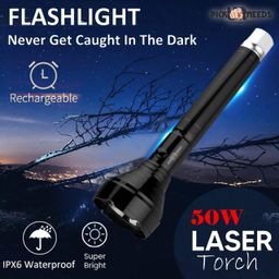 Pick Ur Needs Dual Mode Full Led Emergency Rechargeable Long Range Torch Up to 1 Km with Backlight Torch Emergency Light, 10000 lumens image 4