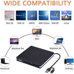 generic Care CASE® External DVD Drive,USB 3.0 Type-C CD DVD/RW Optical Drive USB C Burner Slim CD/DVD ROM Rewriter Writer Reader Portable for PC Laptop Desktop Windows 7/8.1/10 Linux OS Apple image 4