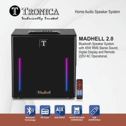 TRONICA Home Theater MADHELL 2.0 Bluetooth Speaker System with 45W RMS Stereo Sound, Display & Remote 220V AC Operational, Home Audio Speaker System image 4