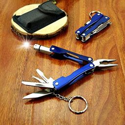 Shuttle Art 9 in 1 MultiFunctional Hand Piler Tool Keychain,Traveling Tool Micro Pliers Multi function Multi Utility Plier with Built in LED Flash Light image 5