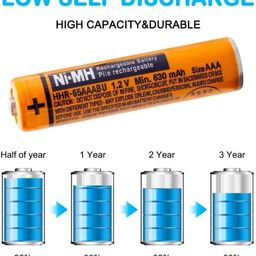 microusb NiMH Battery Compatible with Panasonic AAA 1.2Volt 630mAh Rechargeable Battery for Small Electronic Devices (2 Pc) image 4