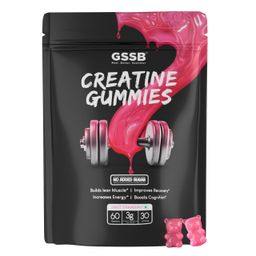 gssb Creatine Gummies | Sugar-Free, 3g Pure Creatine Monohydrate for Muscle Growth & Strength | Sweet Strawberry Flavor | 100% Vegan | 60 Gummies image 1
