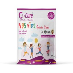 c-cure C-Cure® Non Woven Kids N95 Face Mask With 4 Layer | Ear Loop Design | Added Extra Filter Layer | Protective Face Mask For Boys & Girls Up to 14 Years (Multicolour, Pack of 50) image 3