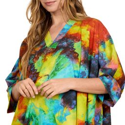 sun-rose fashions Tie Dye Printed Up and Down Style Free Size Beach Kaftan Caftan image 4