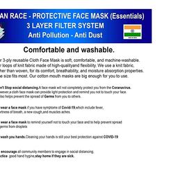ocean race Cotton Lycra Stretchable 3 Layer Reusable Face Mask image 2