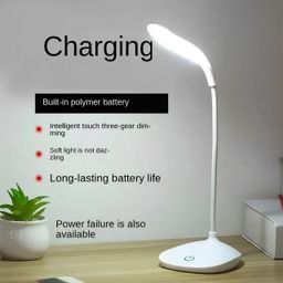 QURACK Wireless Desk Lamp for Study, Laptop & Work with 3 Level Brightness LED Light | Touch Control Eye Care Night Light, Portable Reading Eye Soft Lamp Light image 2