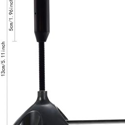 plan4buy USB Mini Mic Desktop Laptop Stereo Recording Flexible Microphone with USB Connector Stand for PC Notebook Skype Desktop Mac Speech Microphone image 2