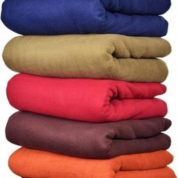 Sky Tex Set of 5 Non Woven Warm Woolen Single Bed Blankets (Useful for Mild Winters, Donation Purpose or Can Be Used as Bed Sheet Too) image 1