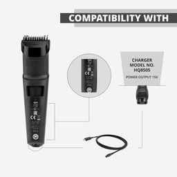 BAEYE 15V Charger Compatible with Philips Trimmers & Shavers | HQ8505 Replacement Charger (Complete List of Compatible Models in Bullet Point) BK QT4070 image 4