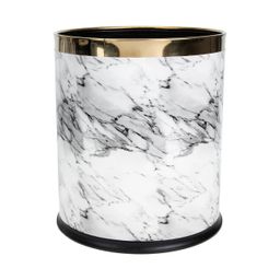 ciieeo Marble Trash Can Waste Storage Bin Waste Container Garbage Can Office Trash Can Marbling Trash Can Marble Waste Bin Marbling Garbage Bin Marble Round Trash Can Wastebasket image 1
