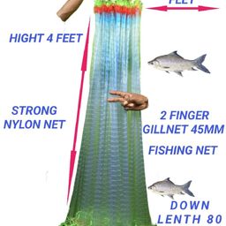 purkait fish net PURKAIT Fishnet 2 Finger 45mm GILLNET MUD Sinker, Height 4F, UP Lenght 48F, Down Lenght 80F Fishing Net(MALAI SUTO) image 4