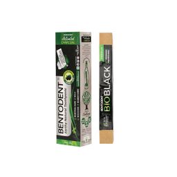 Bentodent Toothpaste - Activated Charcoal Toothpaste With A Soft (Bio Black/or Bio White) Biodegradable Toothbrush image 1