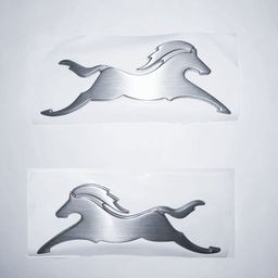 Generic Horse Bike Logo Model Emblem 3D Chrome Sticker(Silver) image 1