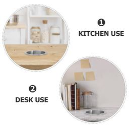 Cabilock Stainless Steel Trash Grommets Round Built-in Countertop Waste Trash Chute Grommet for Countertop Inserted Trash Chutes image 2