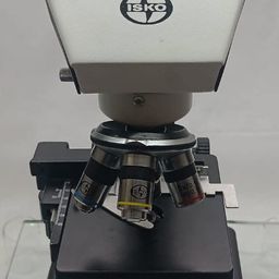 ISKO® Compound Binocular Microscope, 40X-2000X Magnification, Brightfield, Tungsten Illumination, Abbe Condenser, Mechanical Stage with 50 Plain Slides and 5 Prepared Slides image 2
