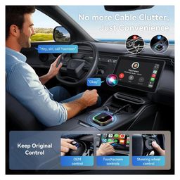 IBIN Wireless Carplay Adapter, Android Auto Wireless Adapter with Beat-Synthed Light, Converts Factory Wired CarPlay to Wireless, Plug and Play Wireless Android Auto Adapters for Car image 5