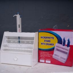 New Verma Micropipette Stand with Tips Drawer for Chemical, Pathology, Reasearch Laboratory | Capacity: 6 Pipette image 1