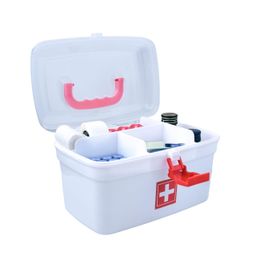 COOFANDY Medical Box, First Aid Empty Medicine Storage Box | Organizer | Attached Handle | Family Emergency Kit | Detachable Tray | Easily Accessible with a Transparent Lockable Lid | White image 4