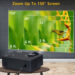 AGARO Ag60S Andriod Hd Projector with 2000 Lux Full Hd 1080P Video Projector, Compatible with Smartphone, Hdmi,Vga,Av and USB, Sd Card with WiFi and 8Gb Internal Memory, Black image 3