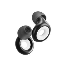 NIKZOL High-Fidelity Ear Plugs for Noise Reduction – Reusable Silicone Earplugs for Concerts, Festivals, DJs, Sleeping, Travel & Studying – 17dB Hearing Protection with Mute Filter – 6 Tips (S/M/L), Black image 1