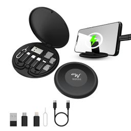 Wayona All in One 60W USB C to C Fast Charging Travel Cable Set Type C,Lightening and Micro USB Port Inbuilt Mobile Stand Compatible with iPhone,iPad,Samsung,OnePlus,Mi,Oppo,Vivo,iQOO (All in 1,Black) image 1