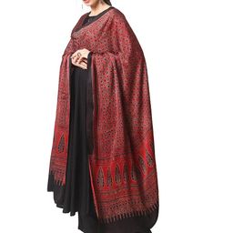 dupatta bazaar Women's Maroon Modal Silk Handblock Printed Ajrakh Dupatta, Free Size image 5