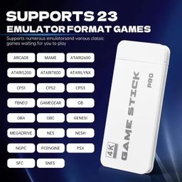 generic HDMI 4K Wireless TV Game Console Stick 4K，Retro Game Stick with Built-in 9+ Emulators, 20,000+ Games, 4k Hdmi Output & 2.4GHz Wireless Controller, Retro Game Emulators, TV Video Games(64G) image 2
