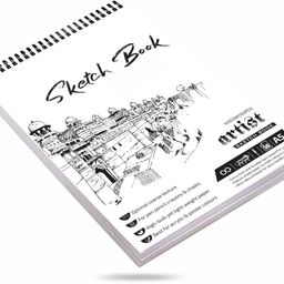 Variety Canvas 50 Sheet A5 Sketchbook Set | Top Spiral-Bound Sketchpad for Artists | Sketching and Drawing Acid Free Paper, for Doodling | Artist Oxfort Sketch Book (WHITE) image 1