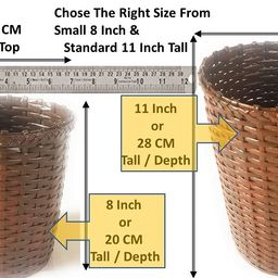 Sonas Creation Paperus, Light Brown, Open-top Dustbin, Waste Basket, Paper Bin, Trash Can, Storage Basket, Standard Size 10 Liter, 11 inch Tall Eco-Friendly, Handmade, of Paper Ropes image 2