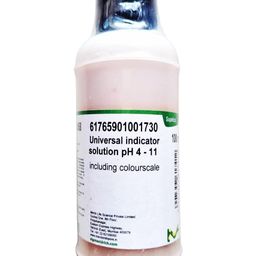 generic Universal Indicator Solution (pH range 4.00 to 11.0), 100ml, Storage: Room temperature, Shelf life 5 years for testing of pH level image 1