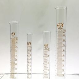 isko ISKO® Borosilicate Glass Graduated Measuring Cylinder with Round Base Set of 5ml, 10ml,25ml, 50ml, 100ml, 250ml (1 Pc. Each) Total 6 Pcs image 1