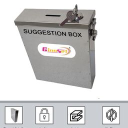 GinoSet® High GradeHeavy Metal All in one Multipurpose use Suggestion Box/Mail Box/Compaint Box/Donation Box/Wall Mountable with Two Key Lock Or Table Surface and Wall Mount Pack of 1 image 2