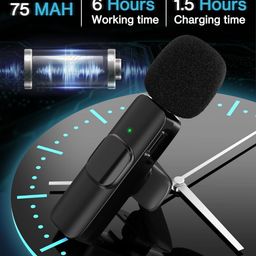 touristiano Wireless Collar Mic for Type-C Android Cell Phone,Tablets & iPhone Supported Lavalier (Lightning (Lightning 1 Mic) image 3