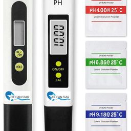 ocean star technologies OCEAN STAR Total Dissolved Solids Tds Meter and Digital pH Meter and Ph Strip for Full Water Testing Kit with Buffer Solution Powder (Pack of 1) White Color image 1
