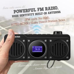 Cubetek Grenade 2.0 Portable Hi-Bass FM Radio with 14 Watts Stereo Sound, Bluetooth, Tf Card/USB Speaker – LCD Display with Song Name, Folder Selection, Type C Charging and More image 3