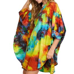 sun-rose fashions Tie Dye Printed Up and Down Style Free Size Beach Kaftan Caftan image 3